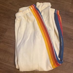 Women’s 5 Stripe Sweatpants - Vintage WHITE